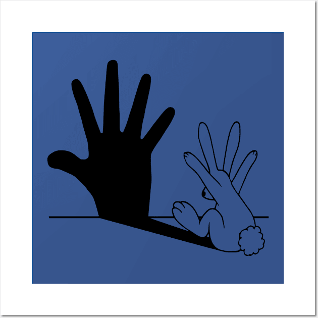 Rabbit Hand Shadow Classic 1 Wall Art by menle